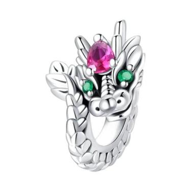 Imagem de Pingente De Dragão Brilhante Em Prata Esterlina 925 Para Acessórios De