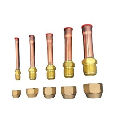 Imagem de Conector flare de 45 graus 1/10.2 cm 3/20.3 cm 1/5.1 cm 3/10.2 cm com adaptador de conector de encaixe de tubo de latão de cobre para ar condicionado (15,88 mm 5l8 polegadas, com porca)