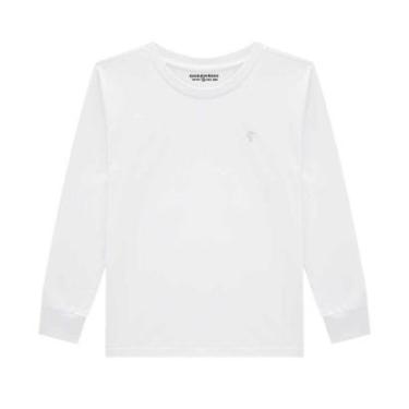 Imagem de Camiseta Manga Longa Infantil Menino Branca Onda Marinha-Masculino