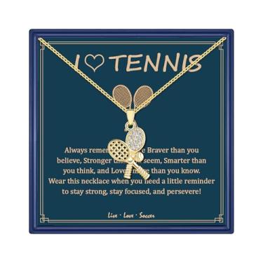 Imagem de AINILOVE Colar de raquete de tênis para mulheres, presentes para mulheres, homens, adolescentes, jogadores, material de tênis, dia dos namorados, aniversário para amantes de tênis, Adjustable, Aço