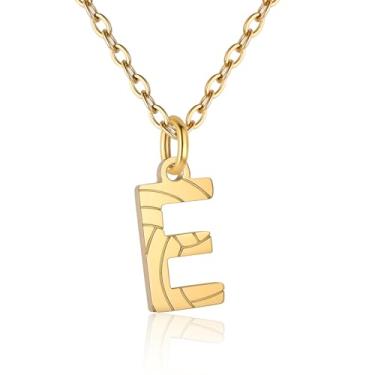 Imagem de RUOOUY Colar feminino com inicial de voleibol, banhado a ouro 18K, pingente de letra A-Z, joias de vôlei, acessórios esportivos, presente de Natal para namorada e filha, Aço inoxidável, Sem Pedra