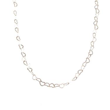 Imagem de Corrente de Prata Elos Coração Feminina 60 CM 4 MM