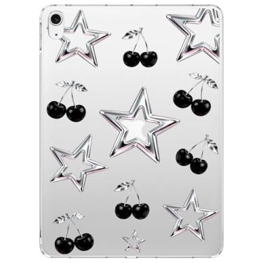 Imagem de VibrantFruitique Capa para iPad (A16) 11ª geração 2025 11 polegadas/10ª geração 2022 11,9 polegadas, Y2k Silver Star, capa traseira de acrílico rígido para mulheres