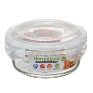 Imagem de Pote De Vidro Redondo Hermético Marmita 620ml Super Vedação - UNIVENDA
