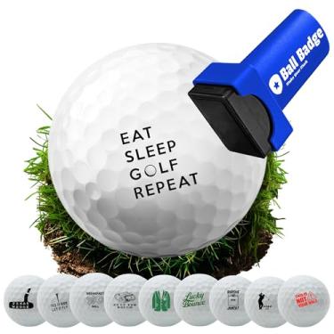 Imagem de Crachá de bola - Carimbo de bola de golfe (série de golfe), marcador de bola de golfe, ferramenta de marcação de bola de golfe reutilizável para identificar bolas de golfe (repetição de golfe comer
