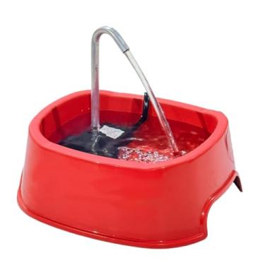 Imagem de Fonte de água bebedouro automático para gatos e cães 1litro bivolt com carvão ativado(VERMELHO)
