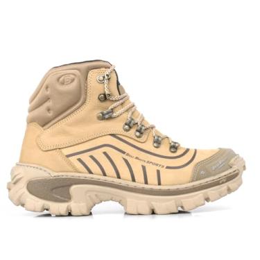 Imagem de Bota Tática de Trilha Cano Alto Sola Antiderrapante Bege Resistente para Caminhada (TAMANHO, BR, Adulto, Numérico, 42)
