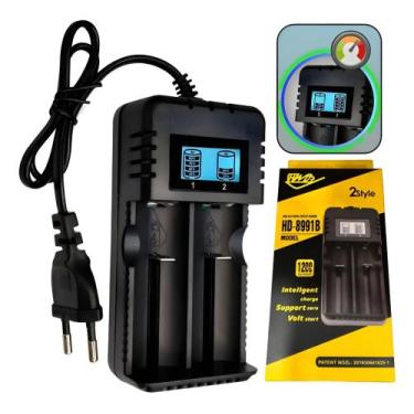 Imagem de Carregador Duplo Painel LCD Premium Bateria 26650 16340 18650 Bivolt 1