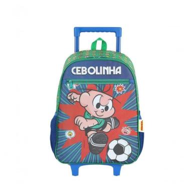 Imagem de Mochila Com Rodas Kit Turma Da Monica Verde - único Verde