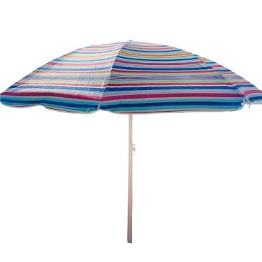 Imagem de Guarda Sol 2,40m Praia Piscina Camping Reforçado Grande Proteção UV Estrutura Forte Portátil Verão Família