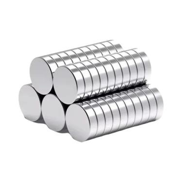 Imagem de Pequeno Disco Magnético Redondo Poderoso 15x3mm, Ímãs De Geladeira Par