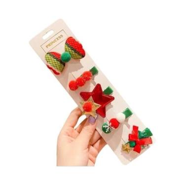 Imagem de Conjunto De Presilhas De Cabelo De Natal, 5 Peças, Acessórios Para Fra