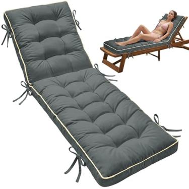 Imagem de AMCATON Almofada dobrável para espreguiçadeira de secagem rápida - Almofada de assento para espreguiçadeira ao ar livre com espuma desfiada para móveis de pátio, cadeiras de deque, beira da piscina