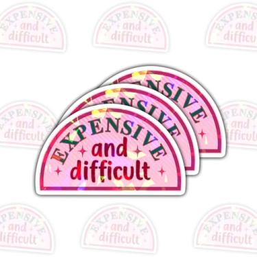 Imagem de 3 peças de adesivos caros e difíceis, citações engraçadas de sarcasmo com frases sarcásticas, decalque de inspiração motivacional para laptop, garrafa de água, carro, telefone, capacete, janela