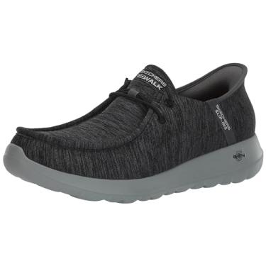 Imagem de Skechers Tênis masculino Gowalk Max Slip-ins – Atlético sem cadarço | Espuma viscoelástica resfriada a ar, Carvão/Preto, 45