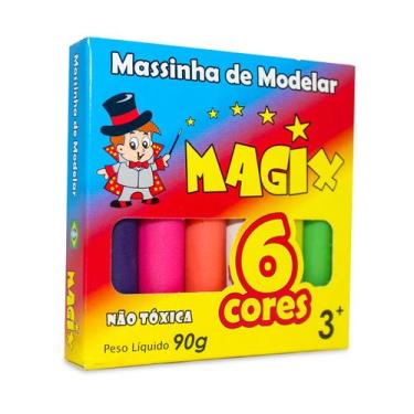 Imagem de Massinha Para Modelar Atóxica 6 Cores Magix 90g