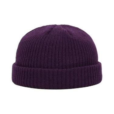 Imagem de Gorro De Inverno Tricotado Unissex, Estilo Hip Hop, Cor Sólida, Para H