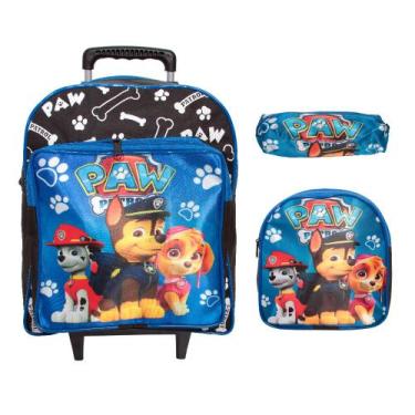 Imagem de Kit Mochila Infantil Menino Pequena + Estojo + Lancheira - Plike