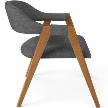 Imagem de Kit 06 Cadeiras De Jantar E Estar Living Estofada Nadja L02 Linho Cinza Escuro