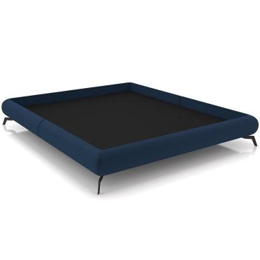Imagem de Cama Casal Queen Base Box Pés De Ferro Estilo Industrial 176cm Otto P05 Veludo Rosê - Lyam Decor