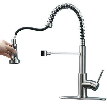 Imagem de Torneira Goumert Cozinha Monocomando Agua Quente Fria Misturador Extensivel Flexivel Bancada Mesa Pia Moderna