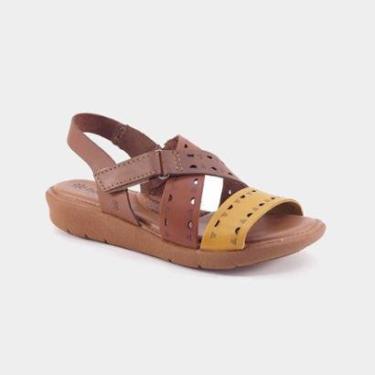 Imagem de Sandalia Feminino New Face 39518 39519 Couro New-Feminino