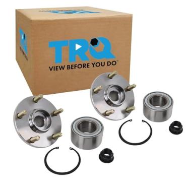 Imagem de TRQ Kit de rolamento de roda dianteira e cubo do lado do motorista e do passageiro compatível com Toyota Highlander 2010-2018