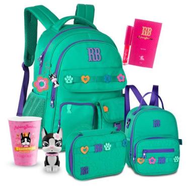 Imagem de Kit Mochila Rebecca Bonbon Estojo Lancheira Florzinha Costas, Rb26232 