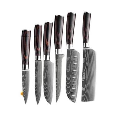 Imagem de Conjunto Profissional De Facas De Cozinha Damasco: Faca De Chef, Desos