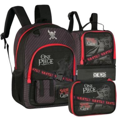 Imagem de Kit Material Escolar One Pice Mochila de Costas Lancheira Térmica Esto
