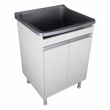 Imagem de Tanque De Lavanderia Gabinete 100% MDF Com Sifão e Válvula - BELLI MÓV
