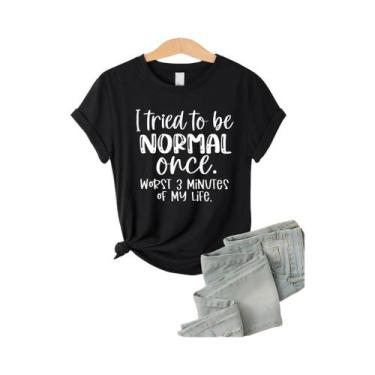 Imagem de Camiseta Modal Multicolorida Feminina De Manga Curta, Roupas Casuais E