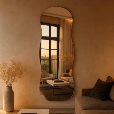 Imagem de Espelho de Parede Orgânico Aura Pinterest 150x40cm Corpo Inteiro Decor