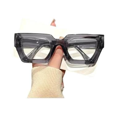 Imagem de Óculos De Sol Oversized Com Lentes Transparentes E Armação Com Estampa