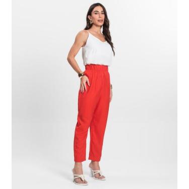 Imagem de Calça Feminina Em Alfaiataria Endless Laranja, P, Laranja
