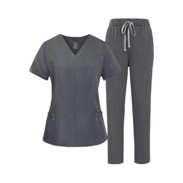 Imagem de Uniforme De Enfermeira Unissex Com Decote Em V, Roupas Médicas Para Ho