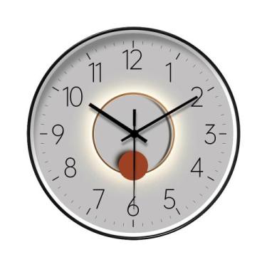 Imagem de Relógio De Parede Analógico Cinza Silencioso (Sem Tique-Taque) De 10-1