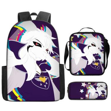 Imagem de Conjunto de mochilas Undertales Anime School, 3 peças com bolsa de omb