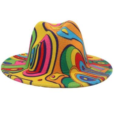 Imagem de Chapéu Palhaço Colorido Graffiti Stage Big Brim Unissex 56-58 cm - Yiw