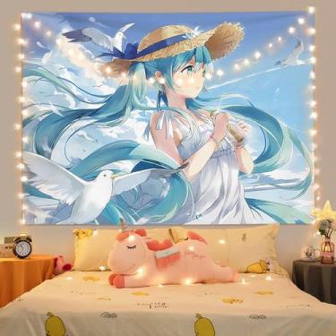 Imagem de Tapeçaria de parede Hatsune Miku Room Aesthetic 150x100cm Microfabric 