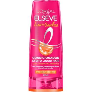 Imagem de L'Oréal Paris Elseve Liso dos Sonhos Condicionador, com Efeito Liquid Hair, Enriquecido com AHA e Queratina Vegetal para Alinhamento Capilar e Brilho Intenso, 400ml