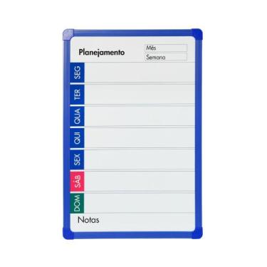 Imagem de Quadro branco para planejamento semanal 30x45cm - Yes