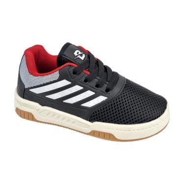 Imagem de Tênis Casual Ajuste em Cadarço Unissex Infantil Botinho Preto / Vermelho 31-Unissex