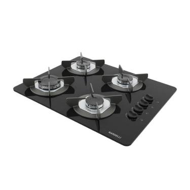 Imagem de Fogão Cooktop Vidro Gás 4 Bocas Simples Safe Ferro Flange Inox Safe4 Bivolt - Nardelli 27011301-00