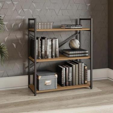 Imagem de Estante Estilo Industrial Kappesberg LI007 cor Freijó e Preto