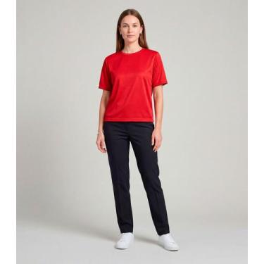 Imagem de Blusa Feminina 100% Poliéster Básica Infinita Cor Vermelho, P, Vermelh