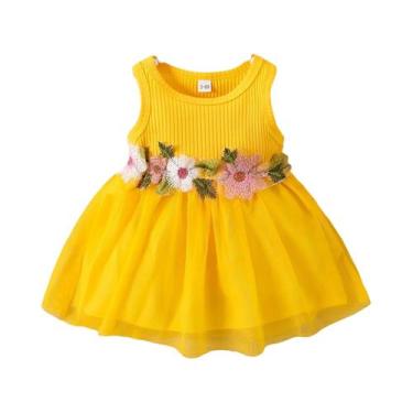 Imagem de Vestido Infantil Sem Mangas com Patchwork Floral - Estilo Delicado par