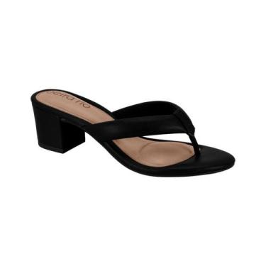 Imagem de Sandália Tamanco Beira Rio Salto Médio Conforto, Preto, 37