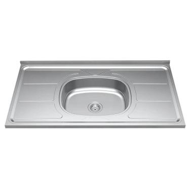 Imagem de Pia De Cozinha Com Cuba E Válvula Bali 100cm Aço Inox - Ghel Plus