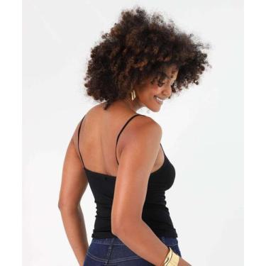 Imagem de Blusa Regata Feminina Canelada Sem Costura Marisa Pret-58047, Preto, P